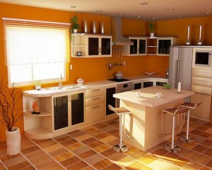 Плиточный кухонный пол